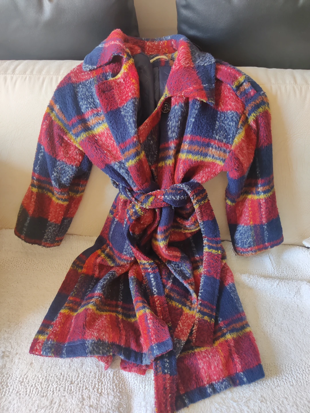 MCI'S CLEVER Plaid Robe Coat - Size M