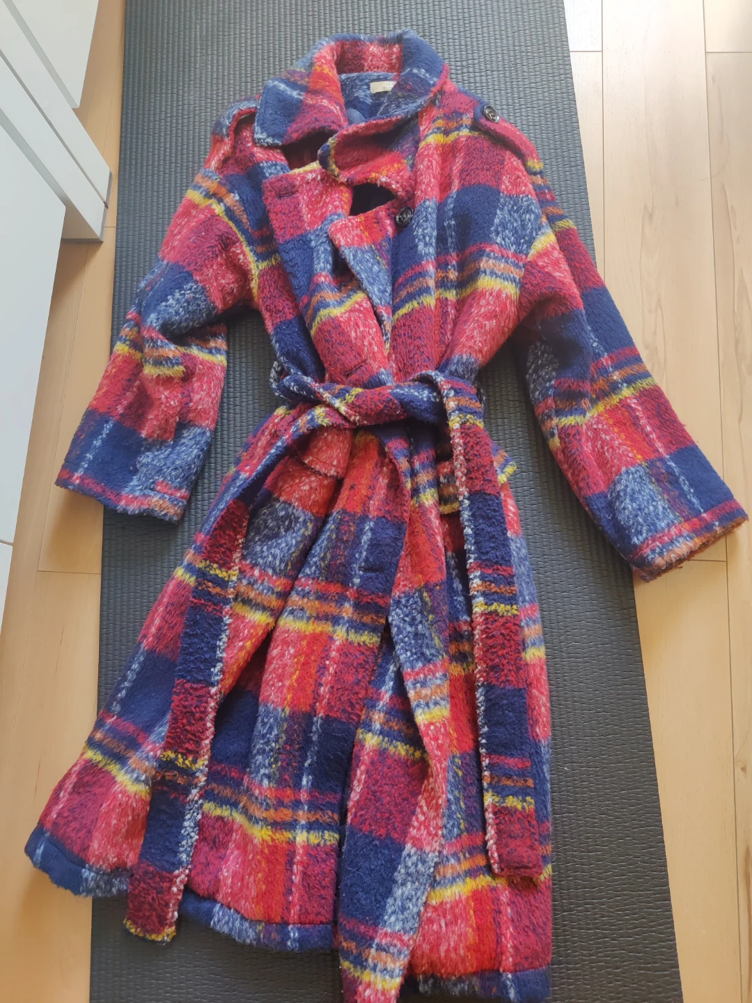 MCI'S CLEVER Plaid Robe Coat - Size M - photo 3