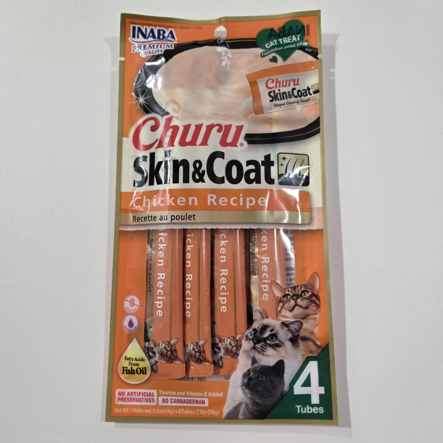 Inaba Churu Skin & Coat Chicken Recipe Cat Treats