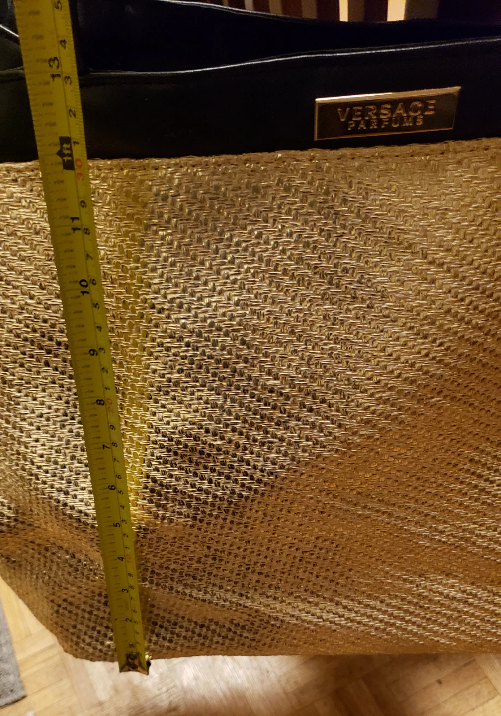 Versace Parfums Straw Tote Bag - Gold/Black - photo 2