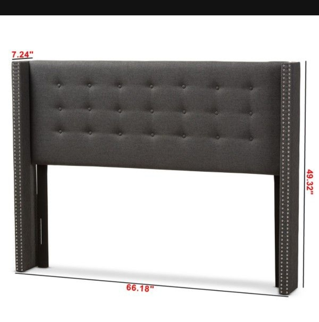 Dark Gray queen Tufted Wingback Headboard(NEW In Box) - photo 3