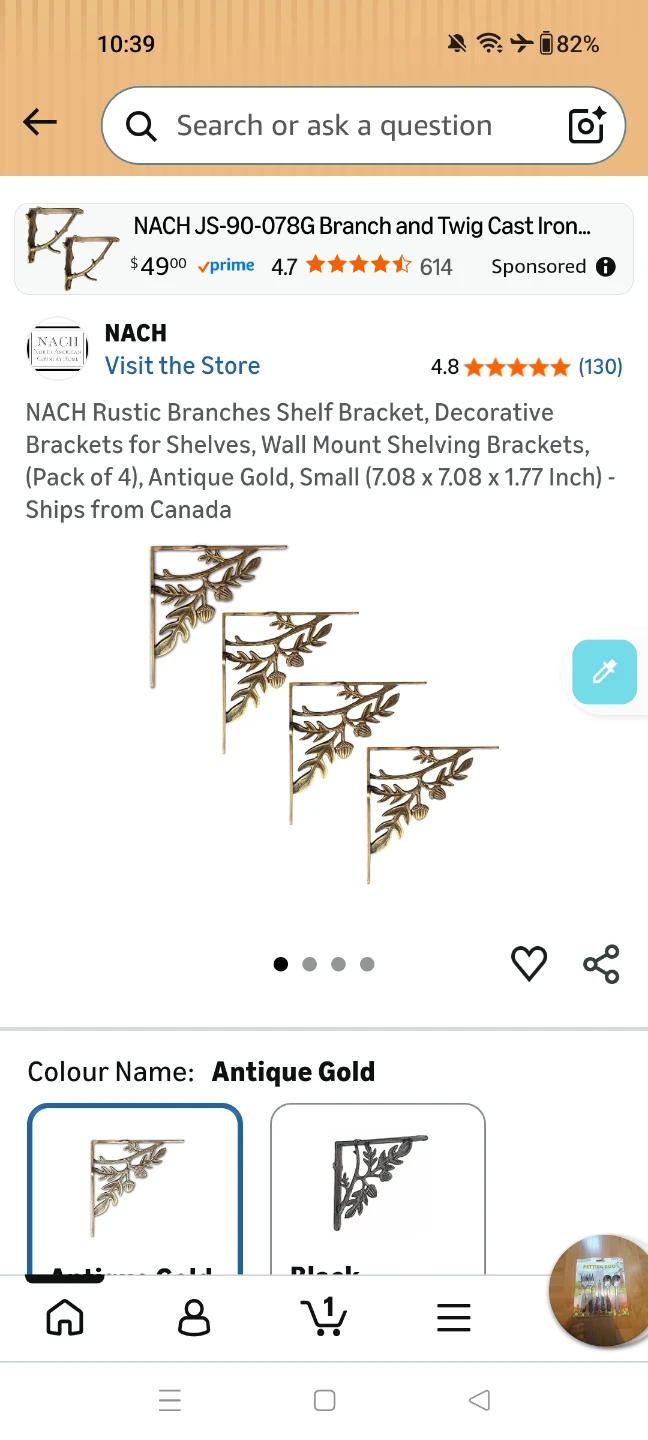 Decorative Shelf Brackets - Acorn and Leaf Design (Pair)