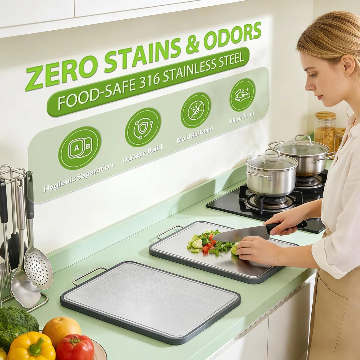 NEW 304 Stainless Steel Cutting Board (17x11") - photo 5