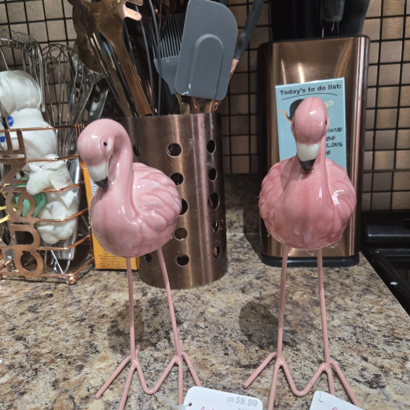 Two Decorative Flamingos From  Michaels - photo 2