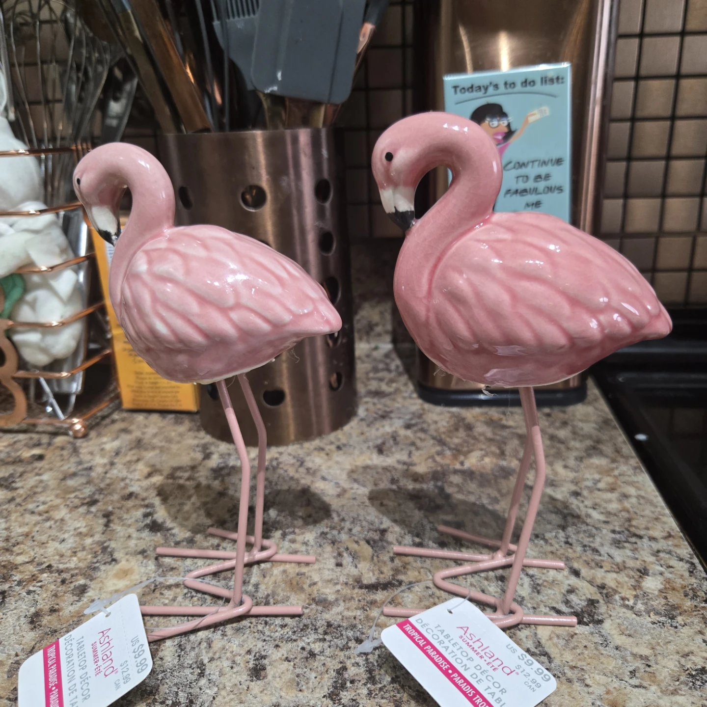 Two Decorative Flamingos From  Michaels - photo 3
