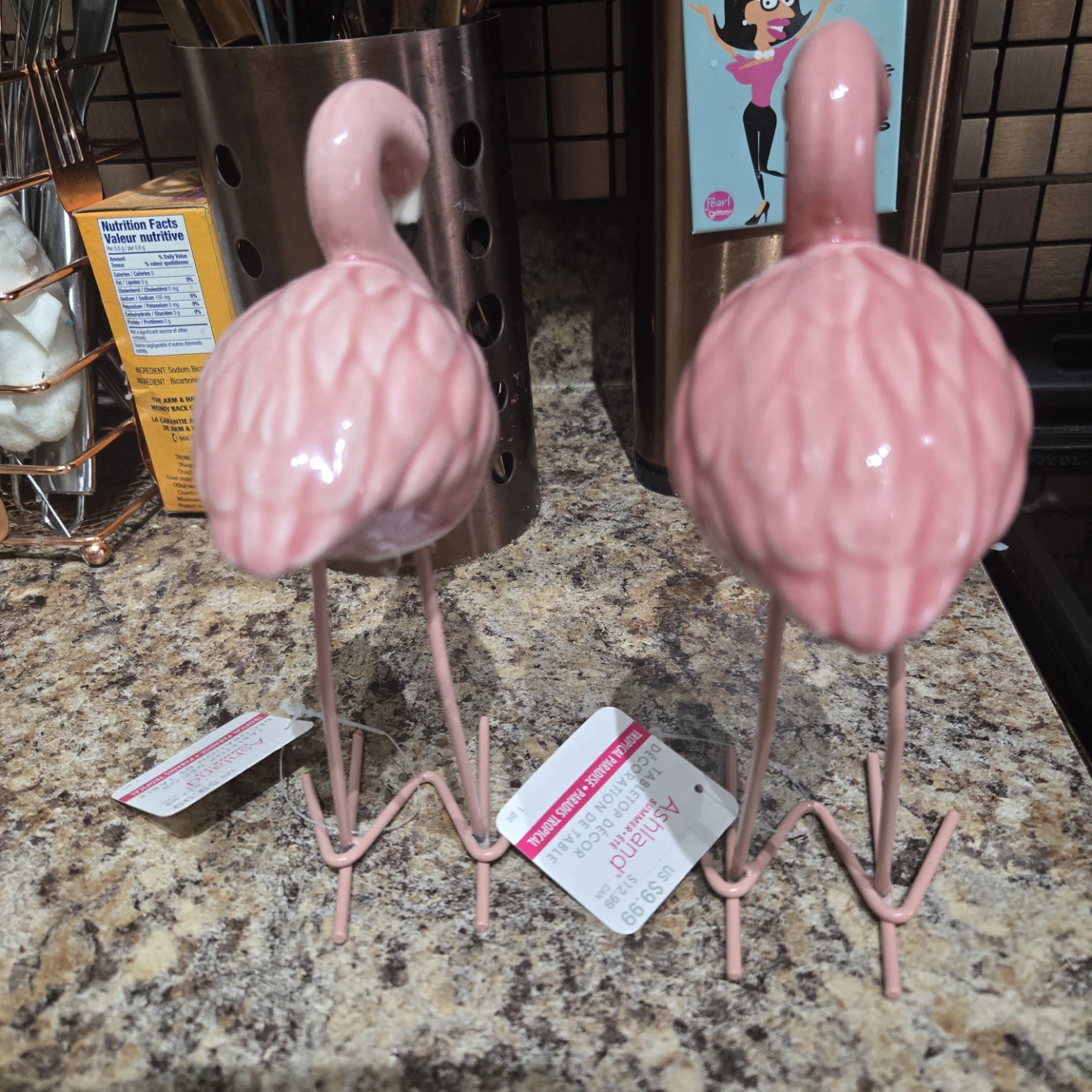 Two Decorative Flamingos From  Michaels - photo 4
