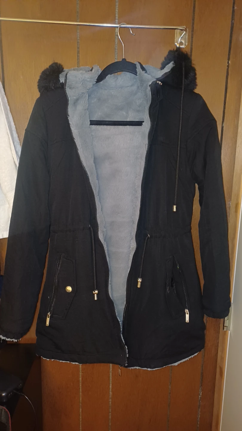 SELLING ASAP Black Reversible Faux Fur Lined Parka with Hood