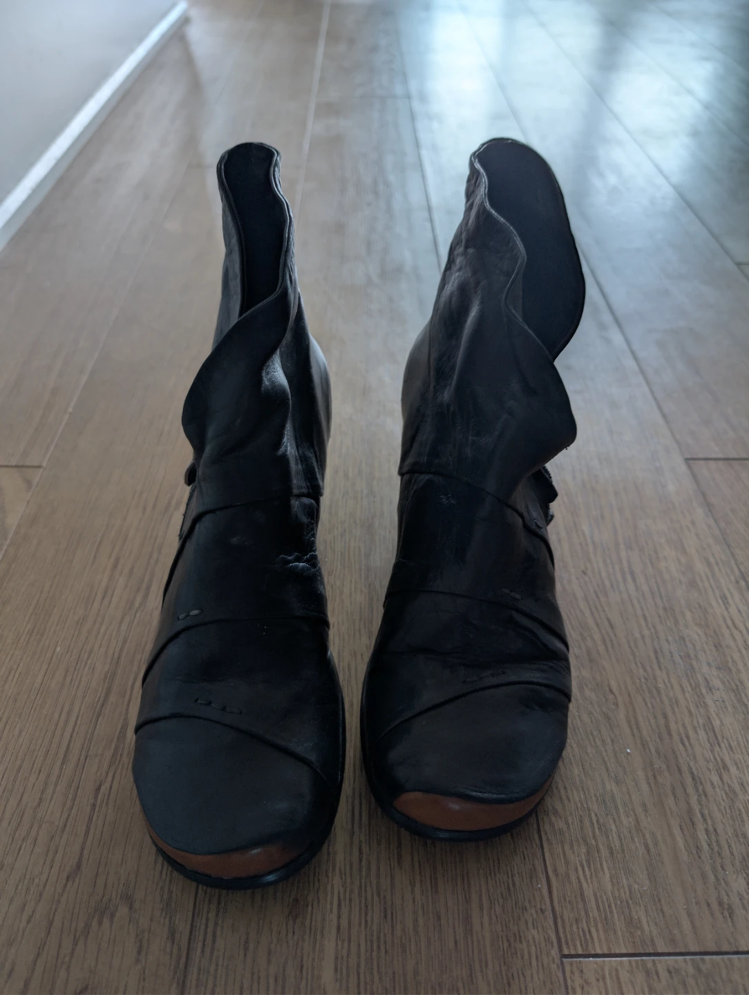Black Leather Ankle Boots