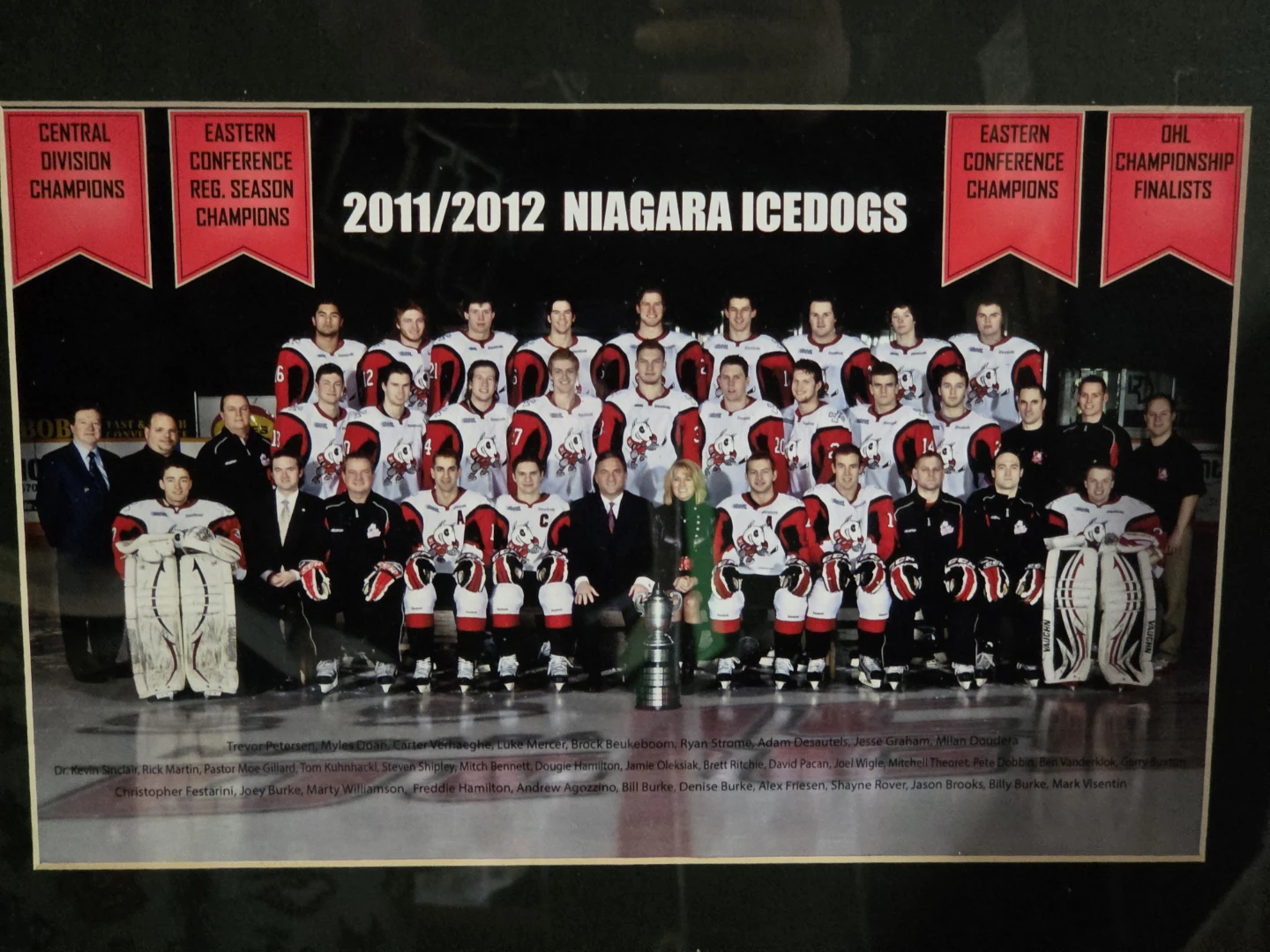 2011/2012 Framed Niagara Icedogs Team Photo & 2 Rally Towels - photo 2
