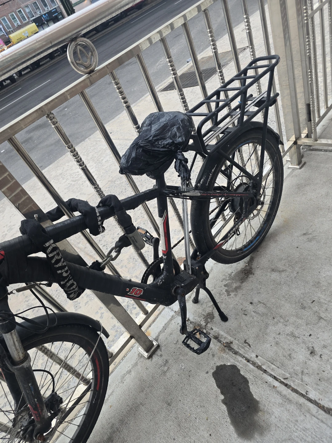 Black Electric Bicycle with Rear Rack - photo 4