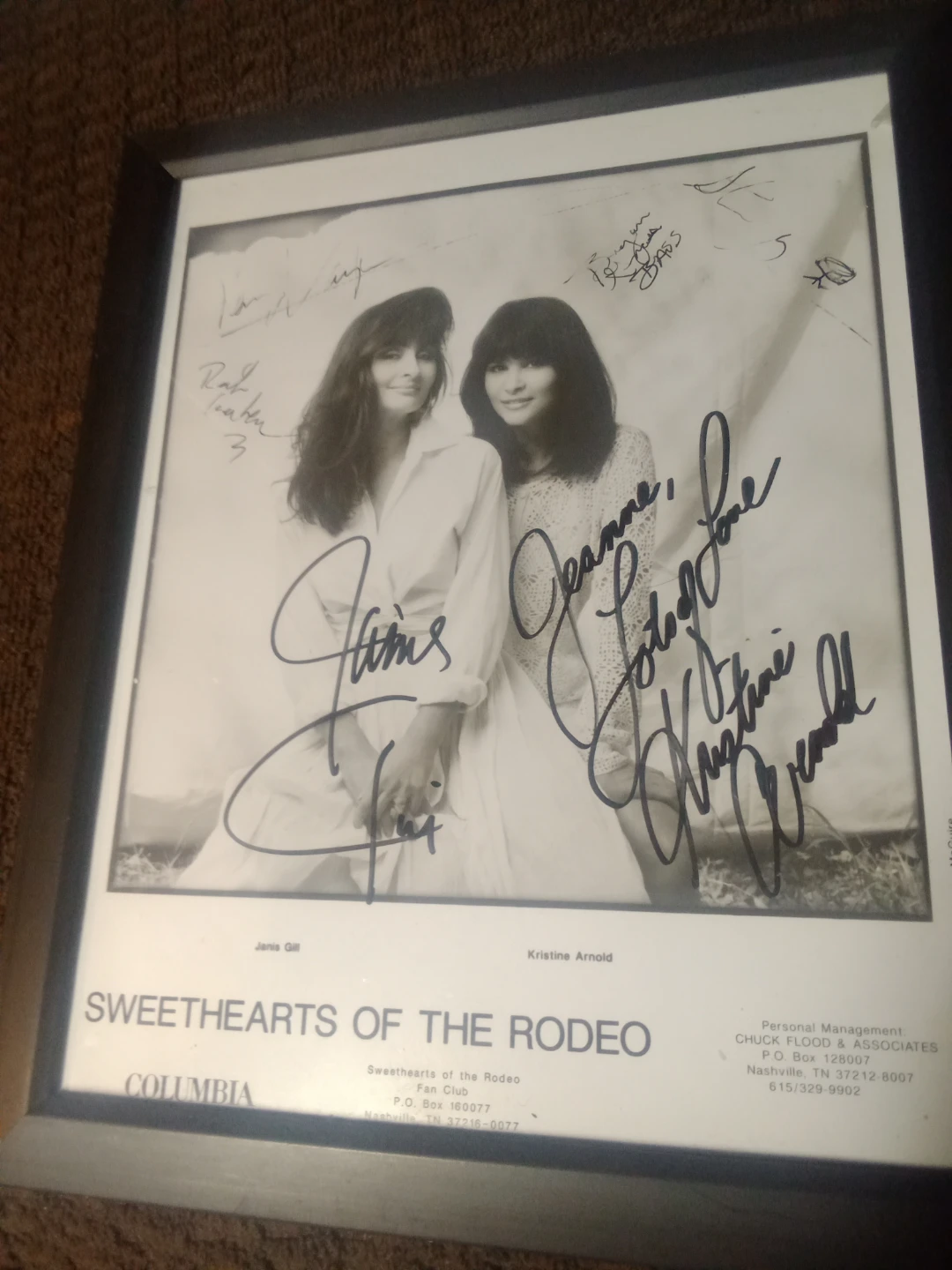 Sweethearts of the Rodeo Signed Autograph Framed Photo.