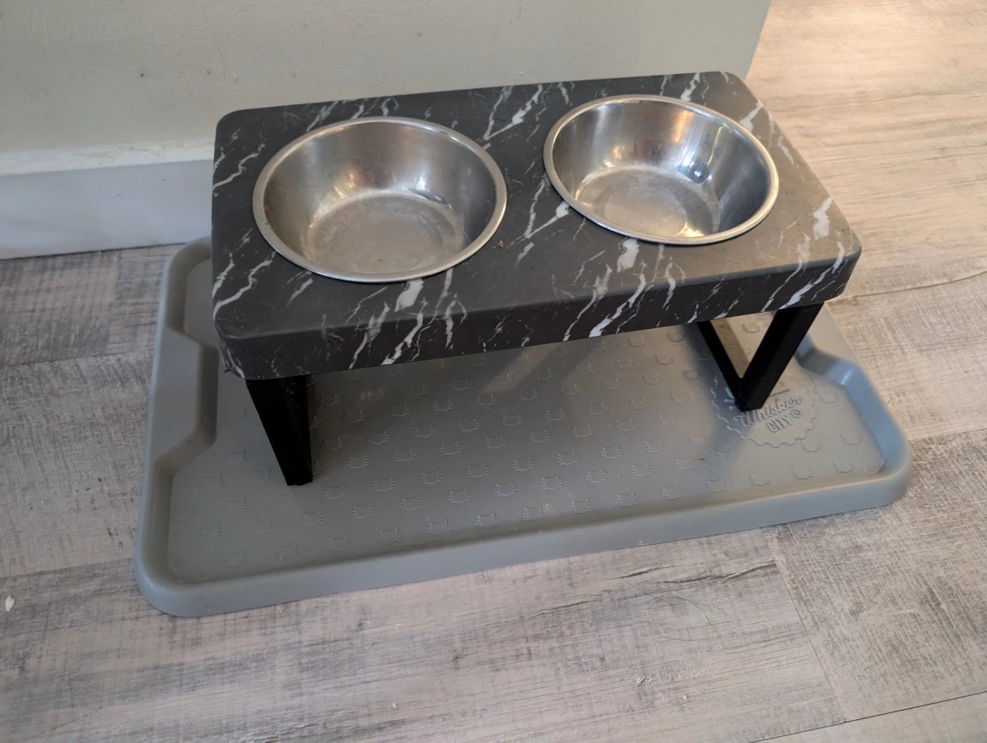 Raised Pet Bowls with Mat