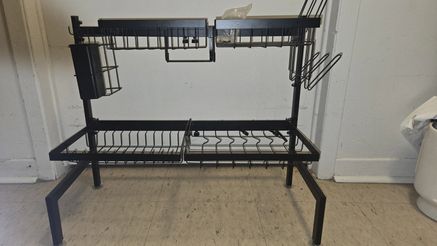 Black Metal Over-the-Sink Dish Rack