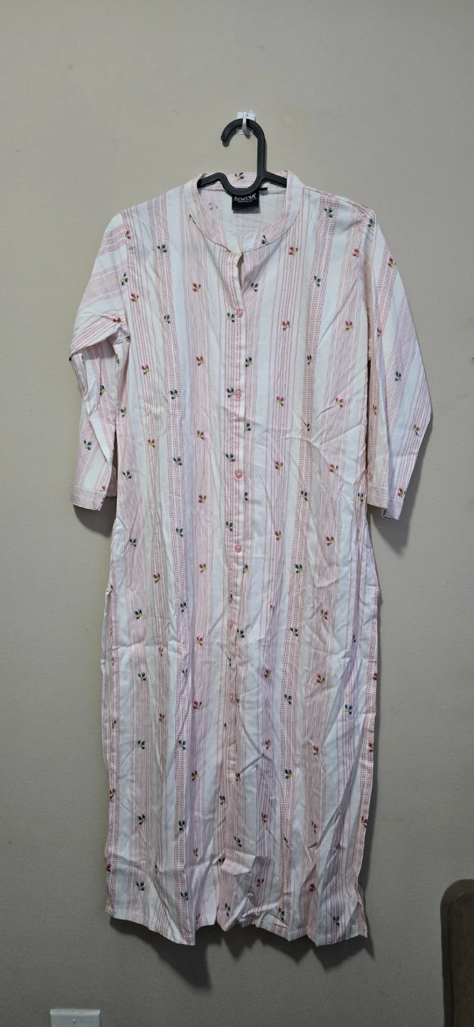 Women's Striped Floral Print Button-Up Dress - photo 2