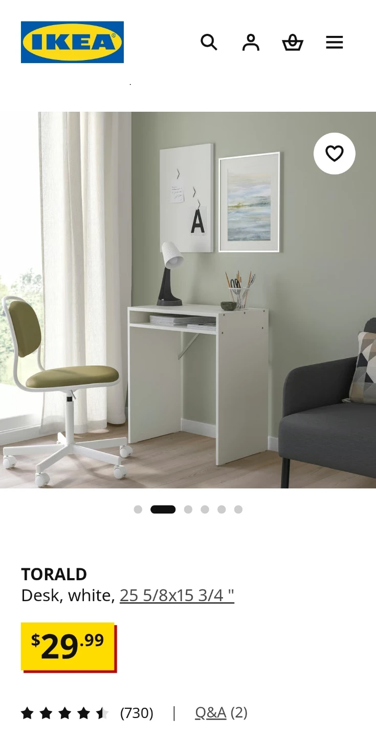 IKEA TORALD Desk, White - photo 3