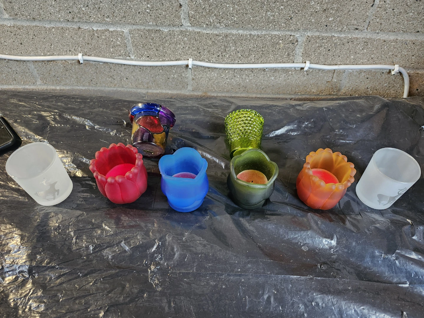 Assorted Coloured Glass Votive Candle Holders - photo 4