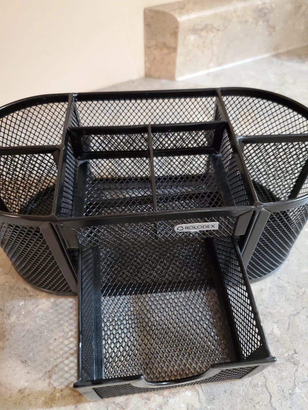 Rolodex Black Mesh Desk Organizer with Drawer - photo 3