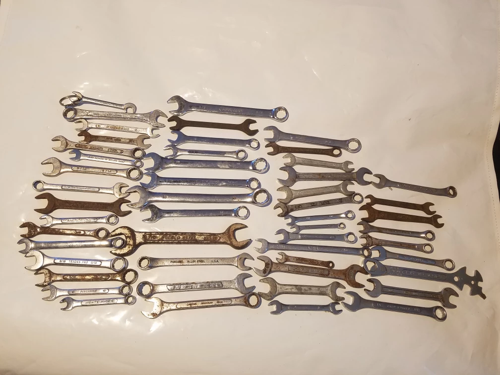 Assorted Combination Wrenches - Various Brands 51 pieces
