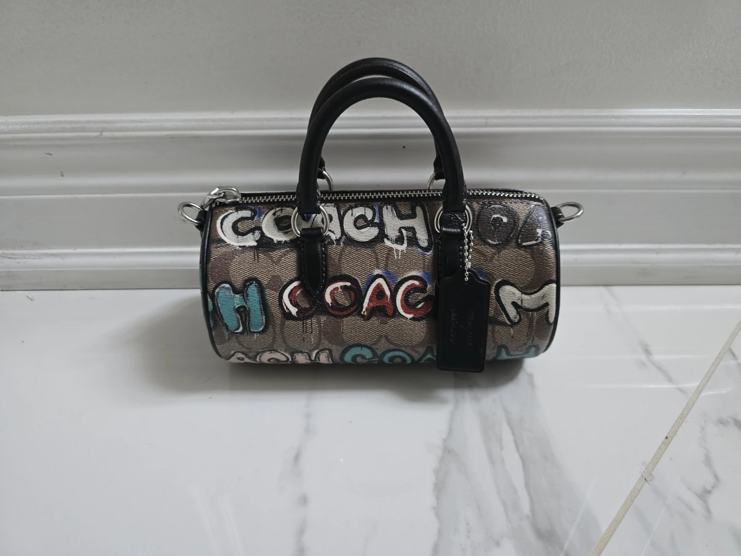 Coach Barrel Bag - Graffiti Print - photo 3