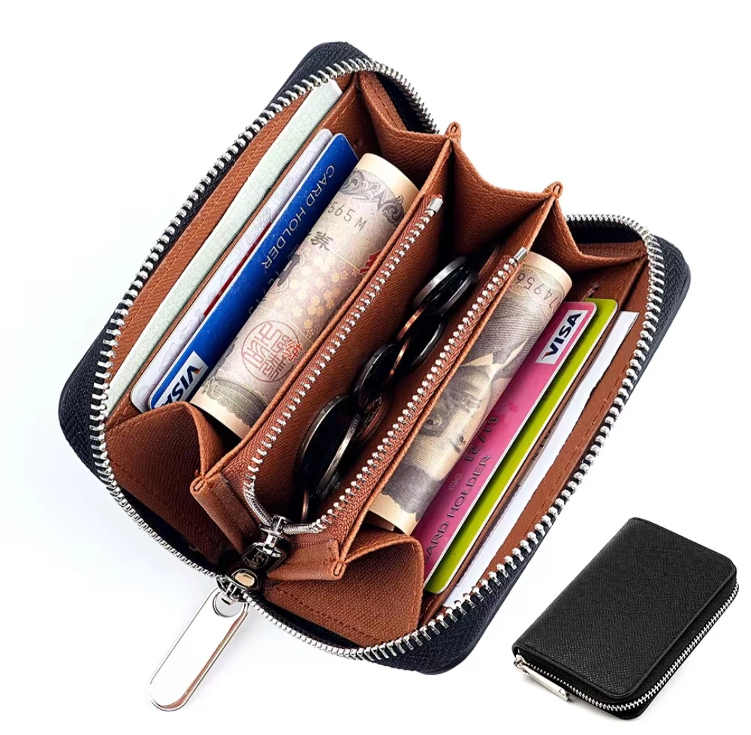 Compact Zip Wallet Card Holder Grey - photo 2