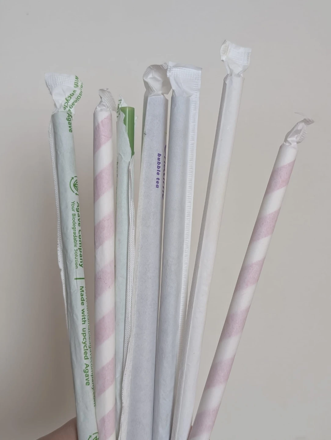 Biodegradable and regular wrapped Straws