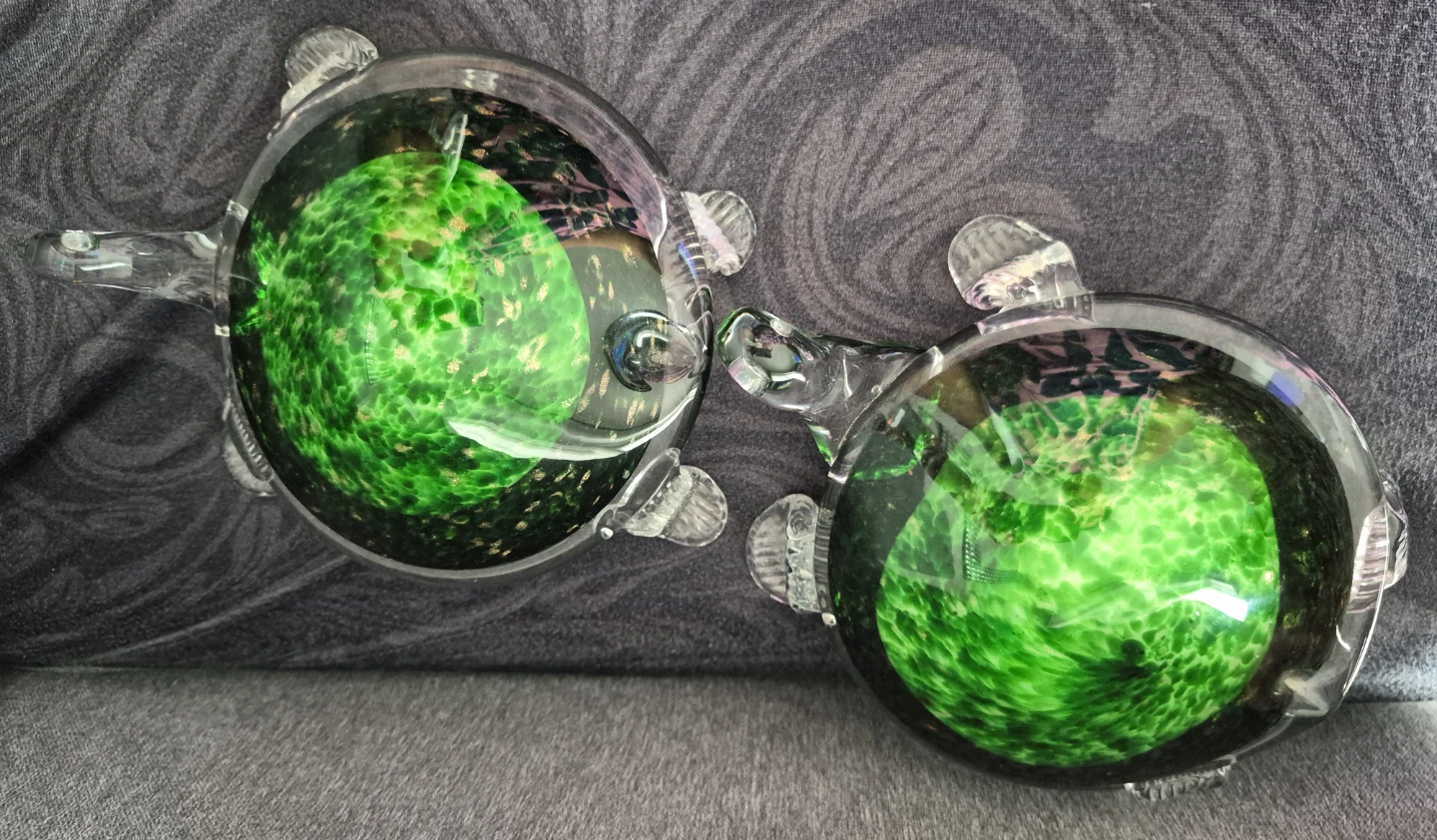 Set of 2 Glass Turtle Figurines - photo 2