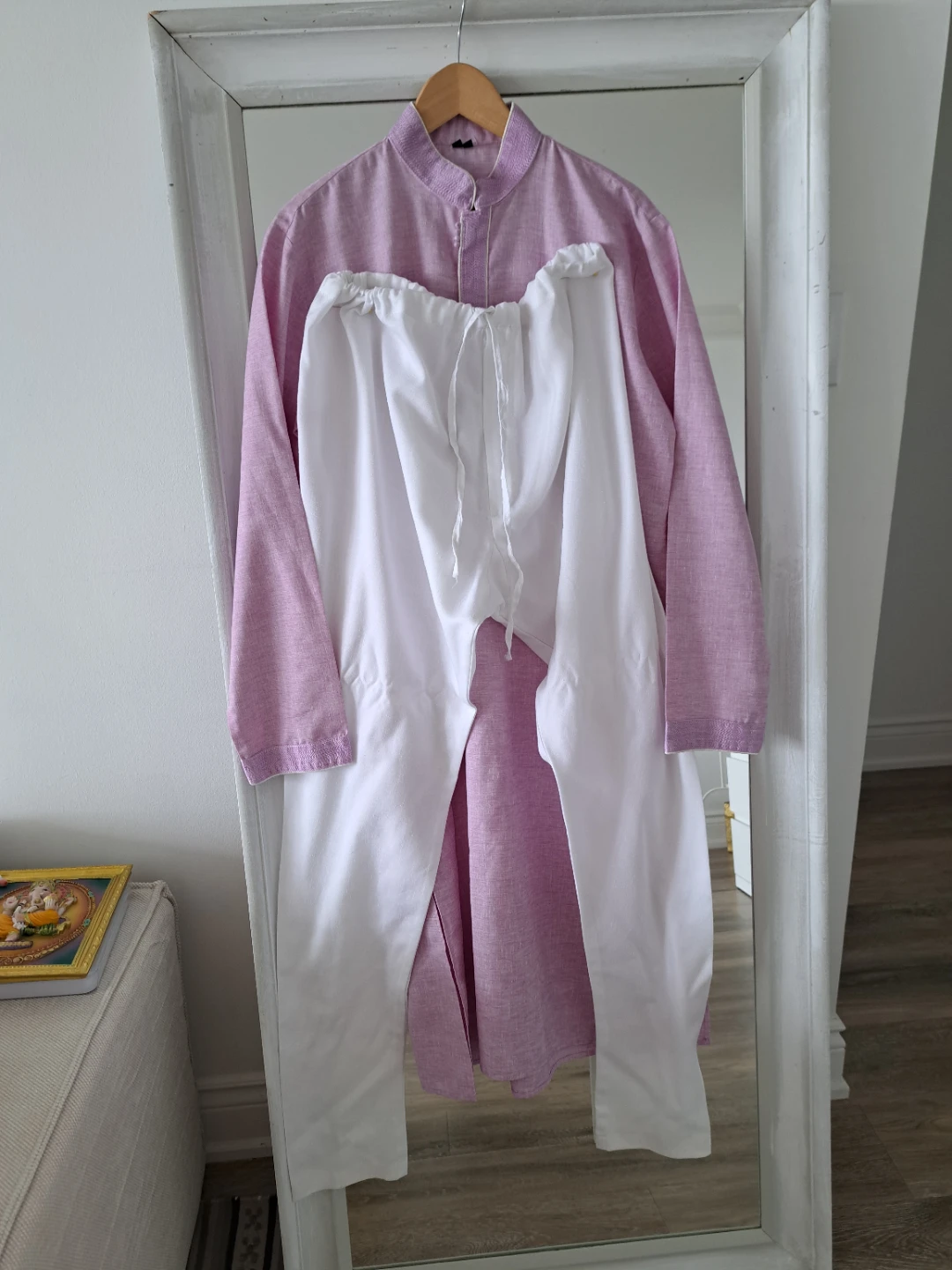 Men's Ligh Purple Kurta with White pants - photo 4