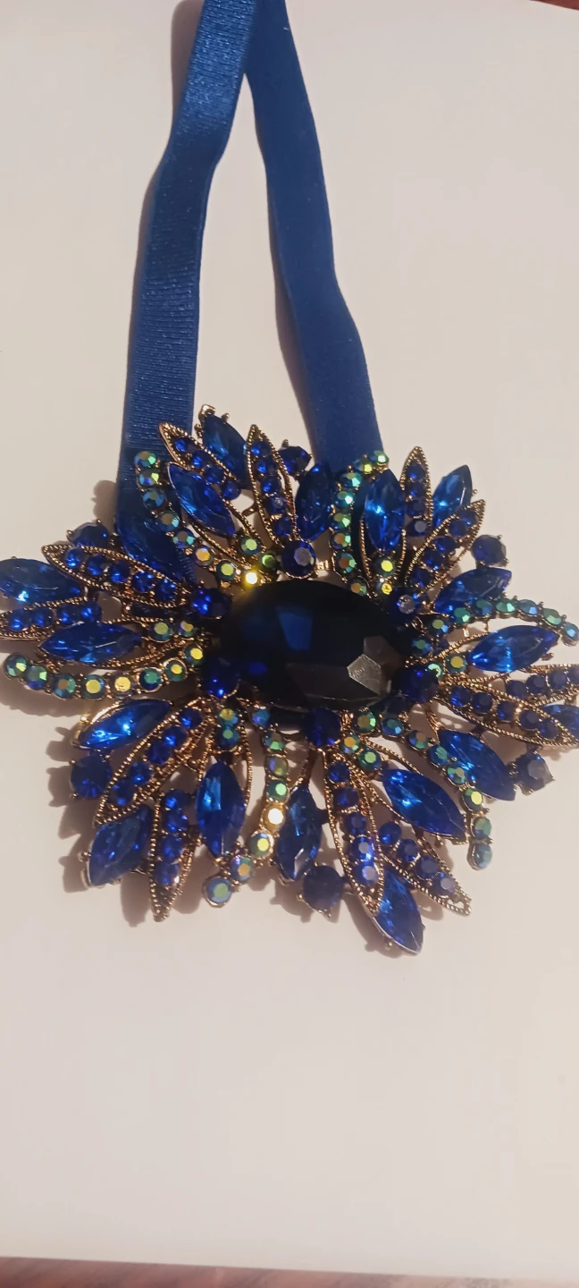 Sparkling Sapphire Blue Gemstone Flower Accessory - photo 2