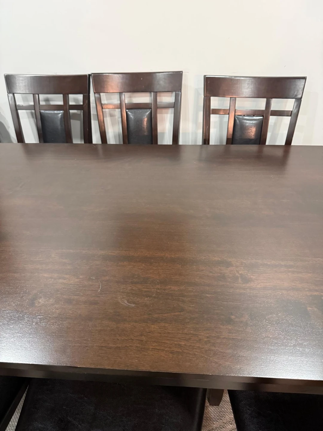 Dark Wood Dining Table with 6 Chairs - photo 2