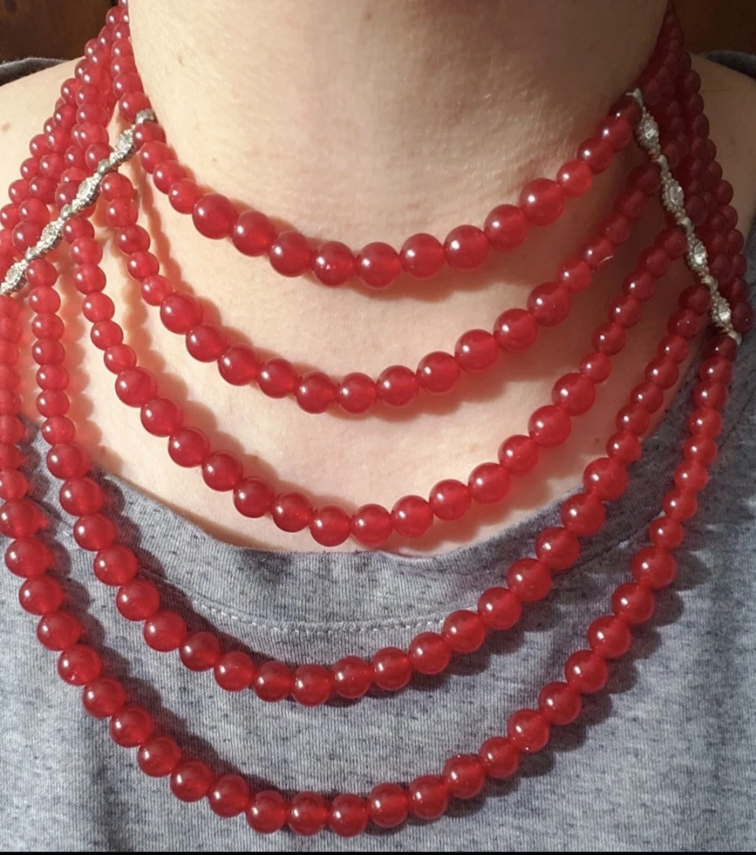 set 3 pcs  Necklace bracelet Earring with Silver Accents