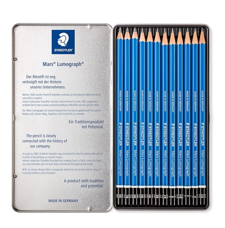 Staedtler Mars Lumograph Drawing Pencils - 12 pc Tin - photo 3