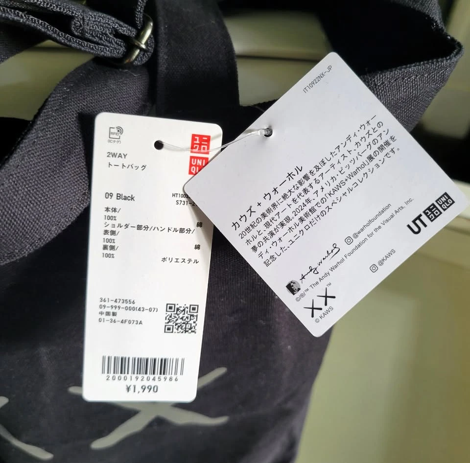 New Uniqlo Kaws + Andy Warhol Tote Bag From Japan - photo 4