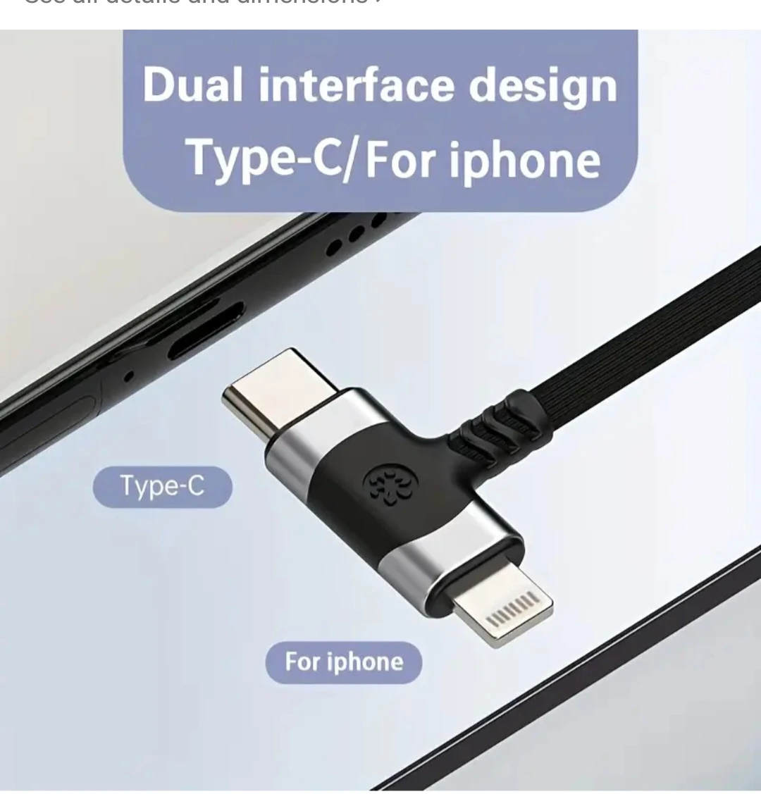 USB C and iPhone DAC 2 in 1 to AUX headset headphone converter - photo 2