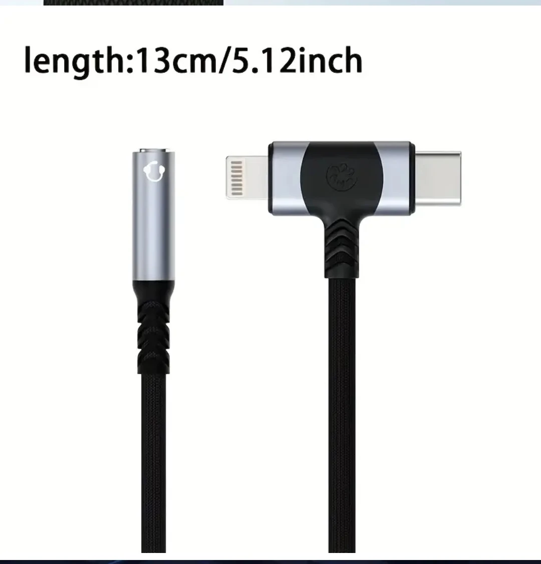 USB C and iPhone DAC 2 in 1 to AUX headset headphone converter - photo 4