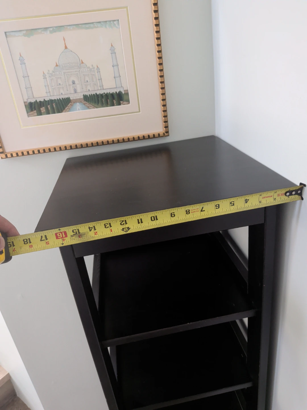 Dark Brown Corner Shelf Unit with Cabinet - photo 2