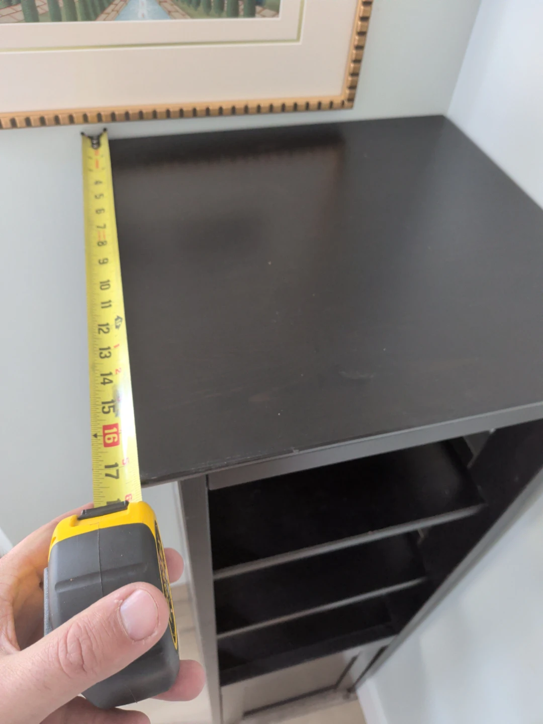 Dark Brown Corner Shelf Unit with Cabinet - photo 3