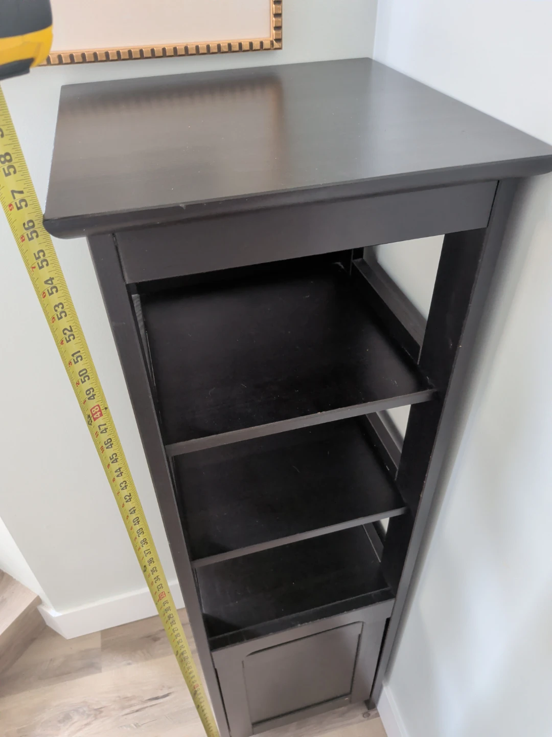 Dark Brown Corner Shelf Unit with Cabinet - photo 4