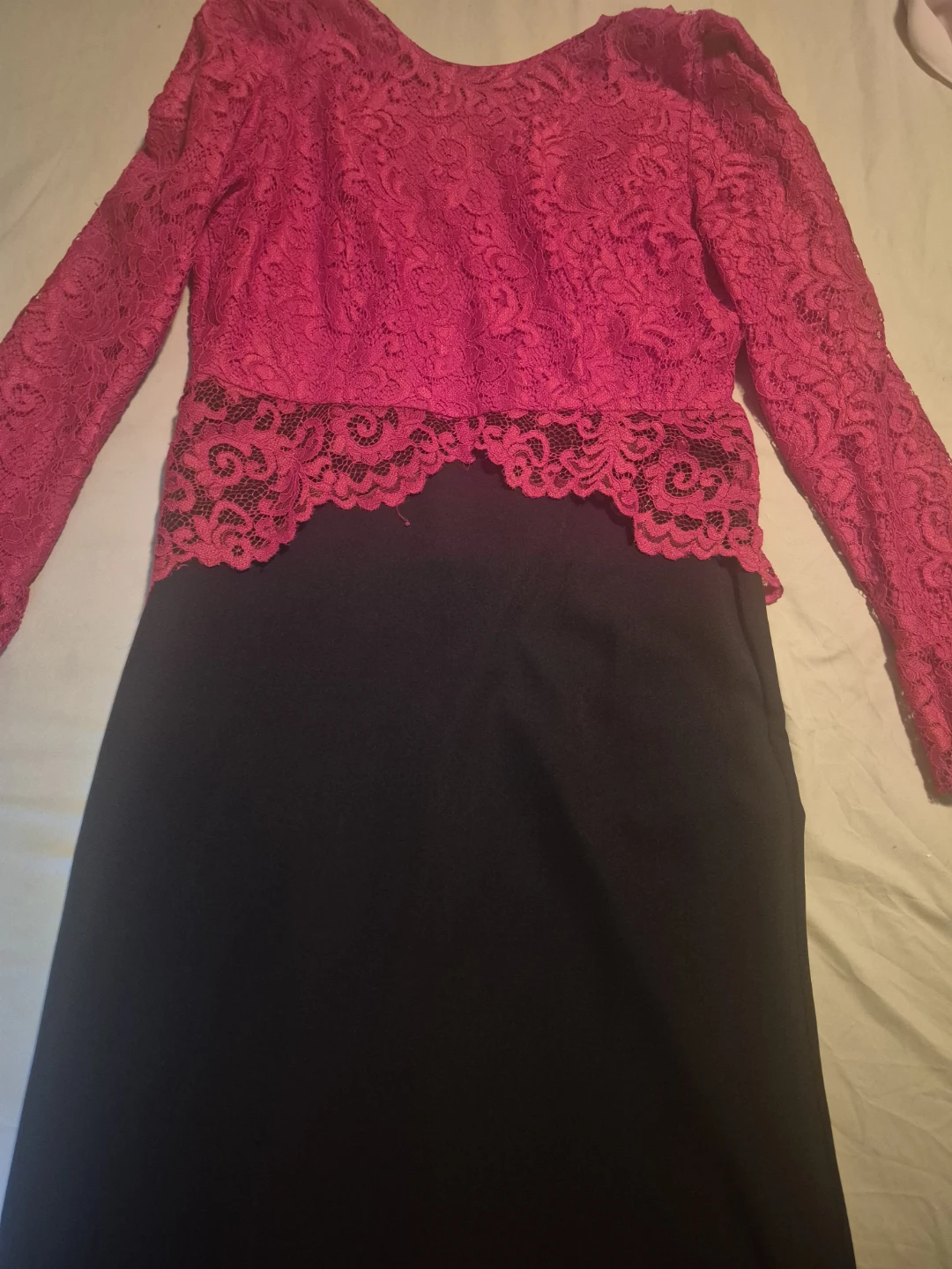 Red Lace and Black Dress