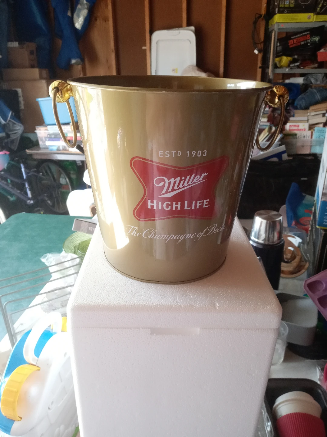 Miller High Life Gold Metal Ice Bucket