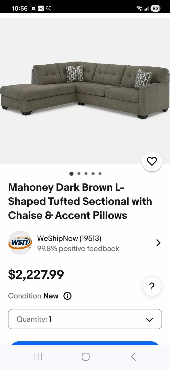 Mahoney L-Shaped Sectional with Chaise & Accent Pillows - photo 4