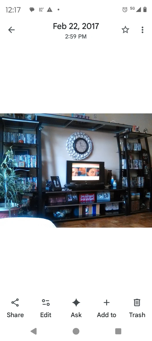 Black metal White wall unit. And glass shelf.