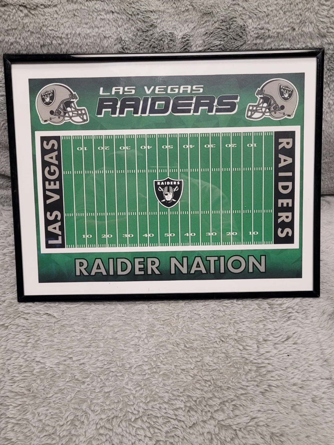 Las Vegas Raiders Framed Football Field Art