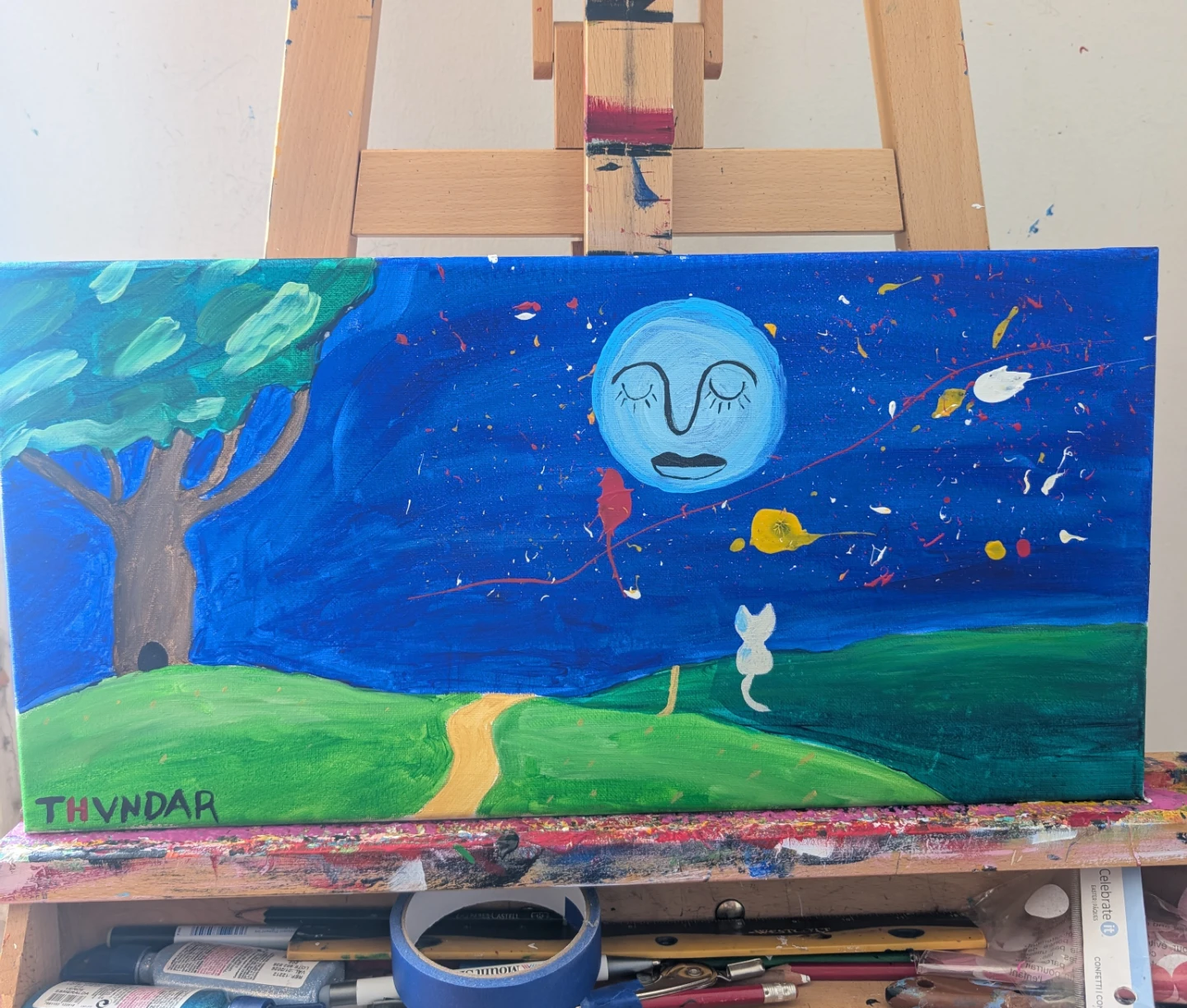 Original Acrylic Painting - "Moonlit Serenity"