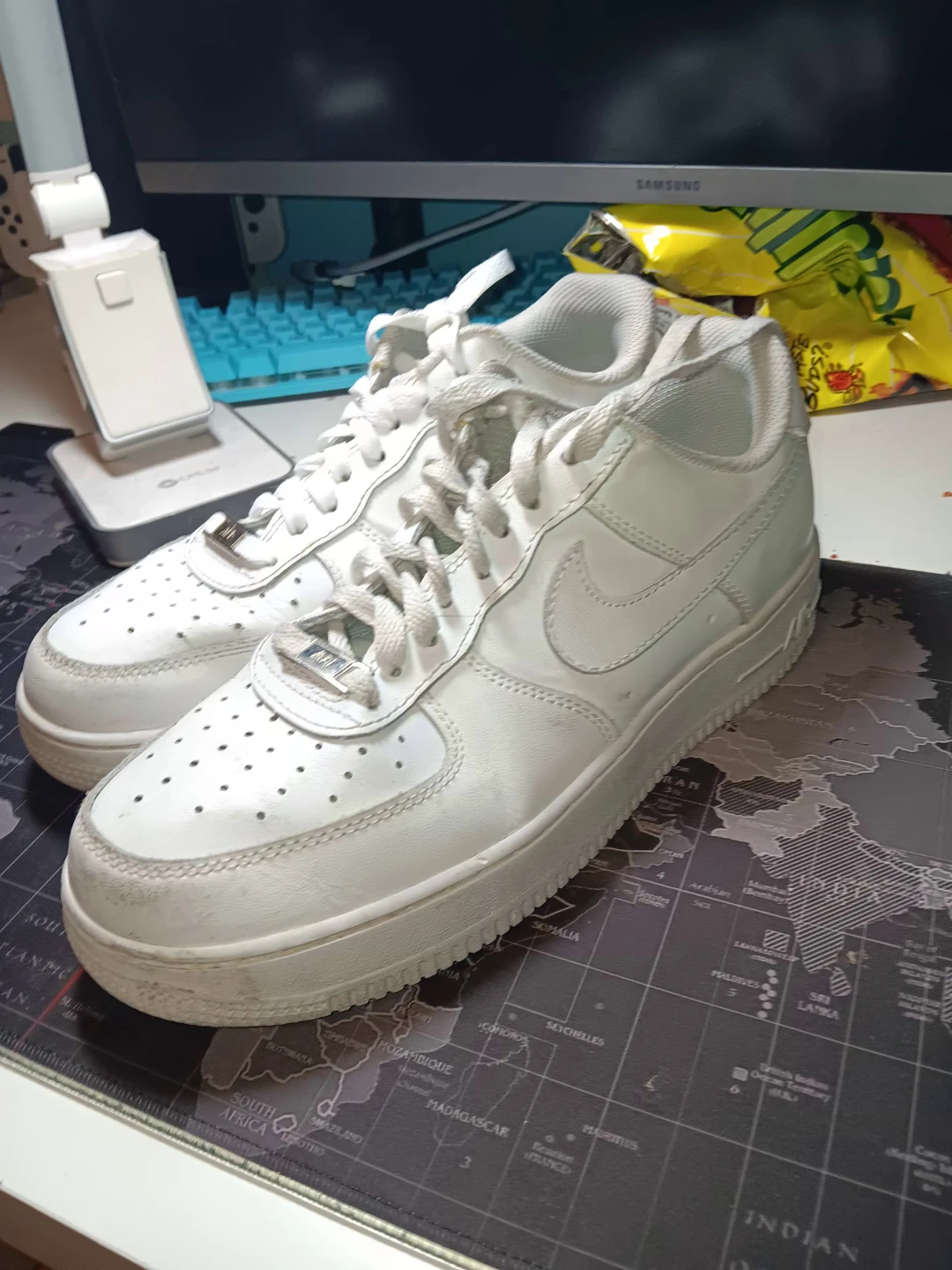 Nike Air Force 1 White Sneakers slightly used