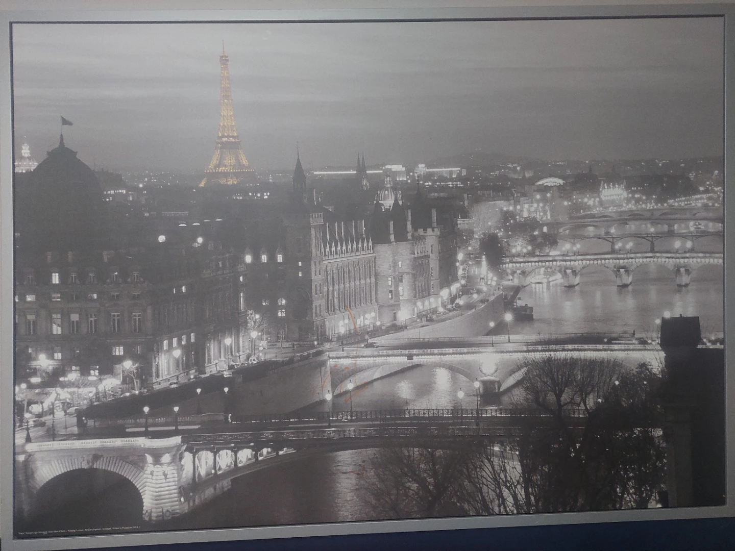 Paris Skyline with Eiffel Tower Wall Art Print