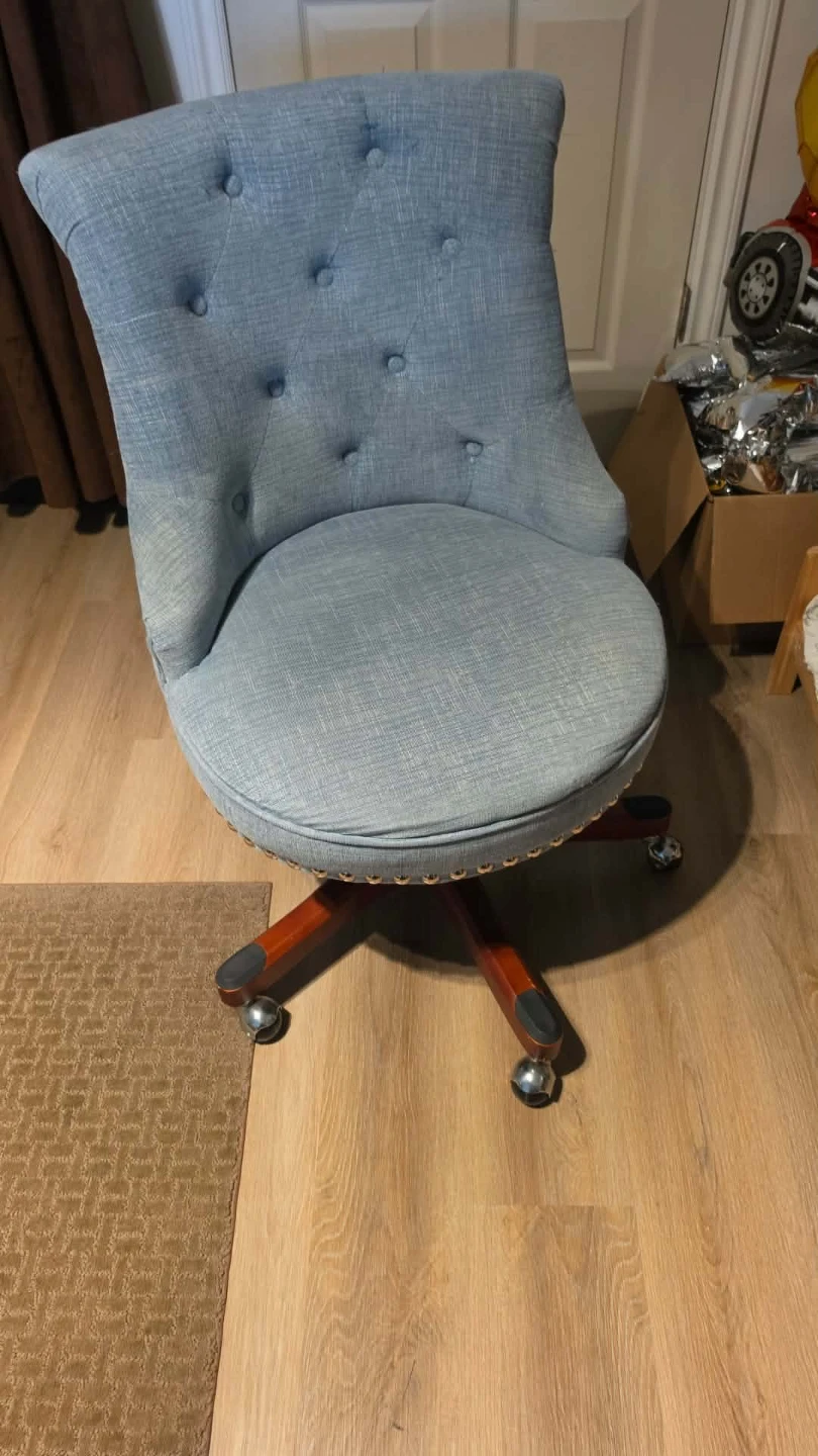 Light Green Upholstered Swivel Desk Chair