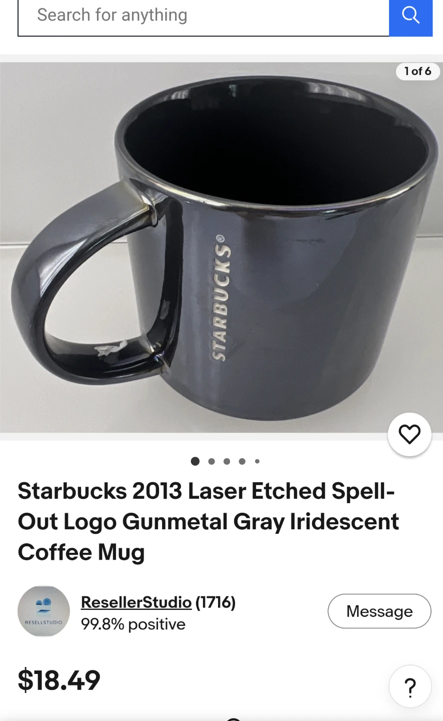 Starbucks 2013 Spell-Out Logo Gunmetal Gray Coffee Mug - photo 2