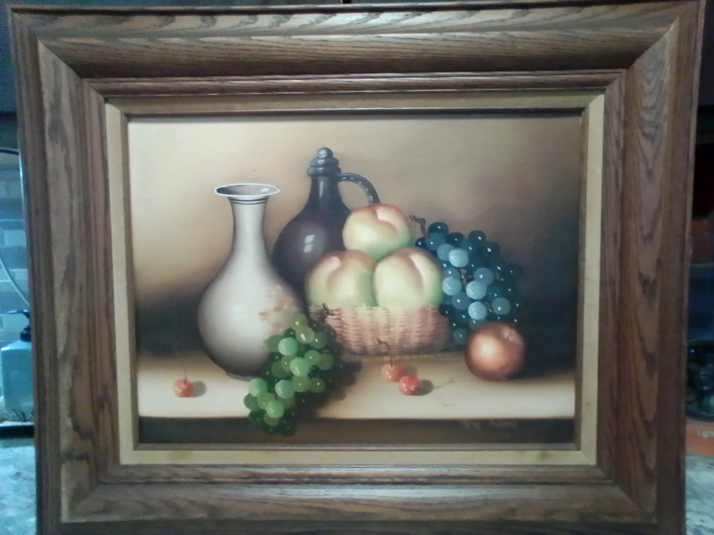 Vintage Still Life Fruit Oil Painting