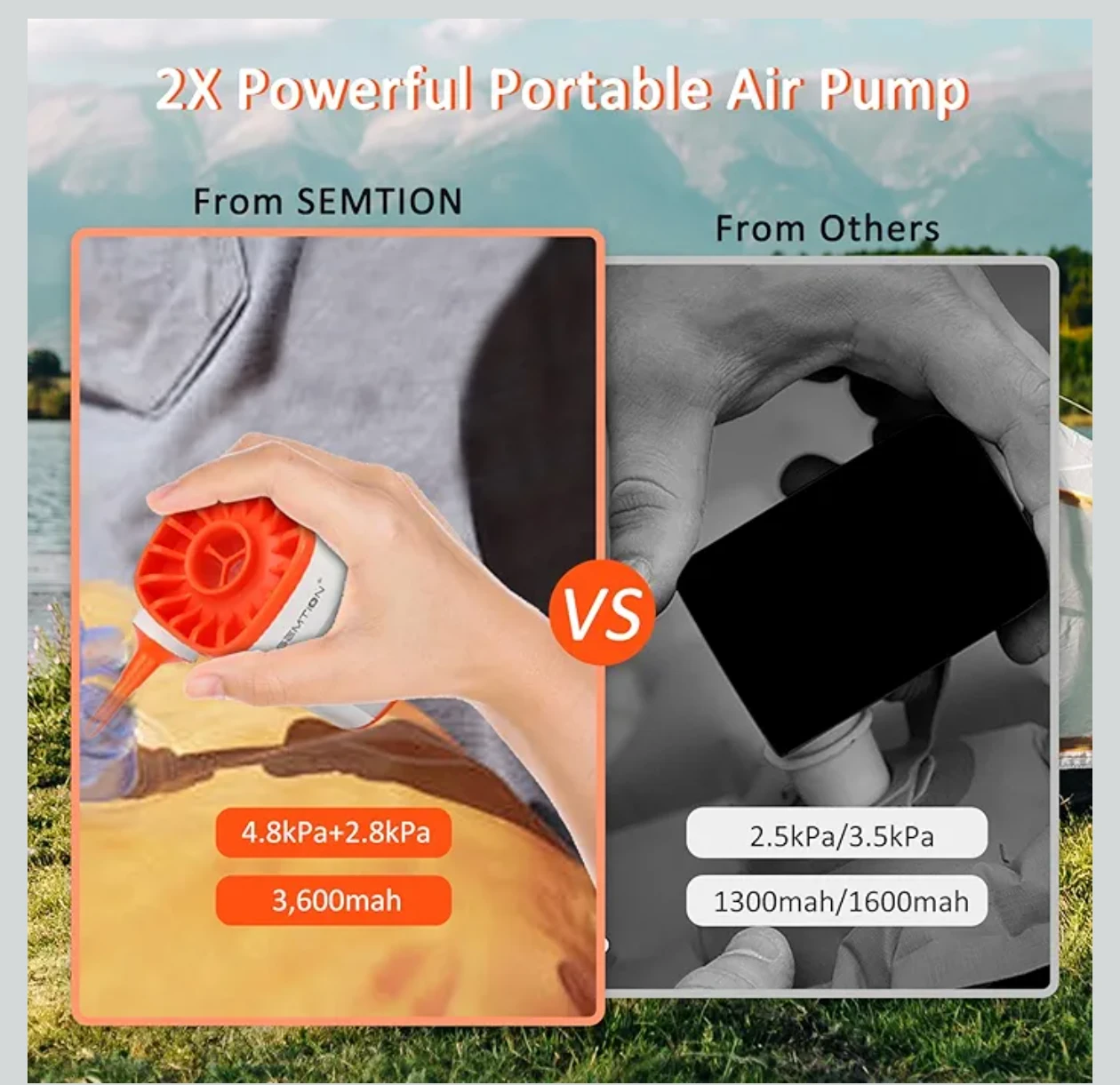 SEMTION Portable Air Pump with Camping Lantern - photo 5