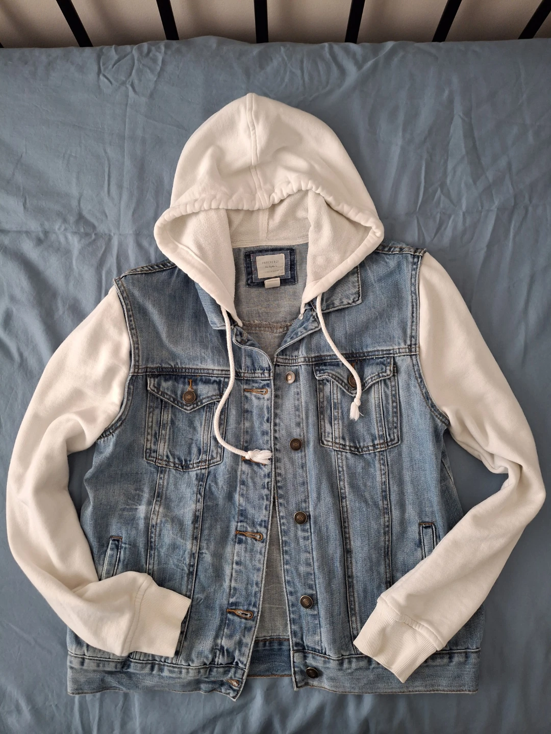 Forever 21 Denim Jacket with Hoodie - photo 2
